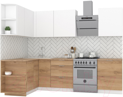 Готовая кухня Интермебель Микс Топ-13 2.1x1.5м левая - фото