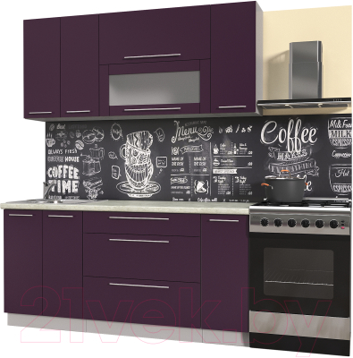 Готовая кухня Интерлиния Мила Пластик 1.7 В - фото