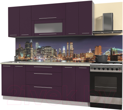 Готовая кухня Интерлиния Мила Пластик 2.1 В - фото