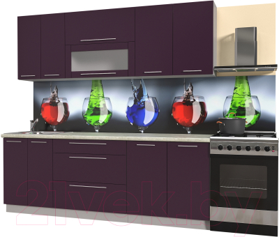 Готовая кухня Интерлиния Мила Пластик 2.2 В - фото