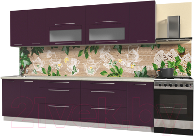 Готовая кухня Интерлиния Мила Пластик 2.9 В - фото