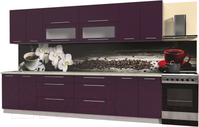 Готовая кухня Интерлиния Мила Пластик 3.2 В - фото