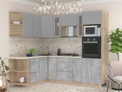Готовая кухня Интерлиния Мила 1.68x2.4 левая