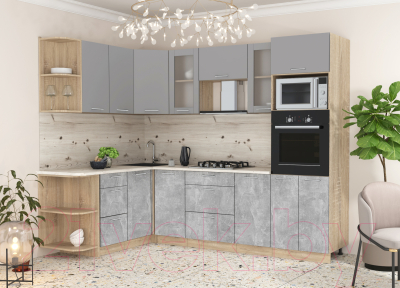 Готовая кухня Интерлиния Мила 1.68x2.6 левая