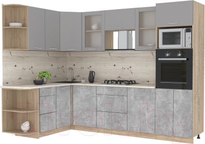 Готовая кухня Интерлиния Мила 1.68x2.8 левая - фото