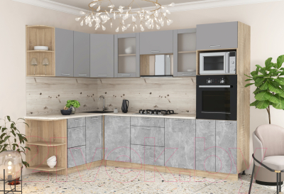 Готовая кухня Интерлиния Мила 1.68x2.8 левая