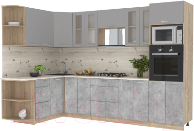 Готовая кухня Интерлиния Мила 1.68x3.0 левая - фото