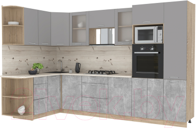 Готовая кухня Интерлиния Мила 1.68x3.2 левая - фото