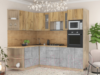 Готовая кухня Интерлиния Мила 1.68x2.4 левая
