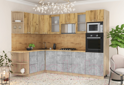 Готовая кухня Интерлиния Мила 1.68x2.8 левая