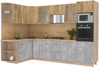 Готовая кухня Интерлиния Мила 1.68x3.0 левая - фото