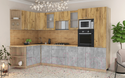 Готовая кухня Интерлиния Мила 1.68x3.2 левая