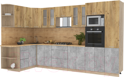 Готовая кухня Интерлиния Мила 1.68x3.4 левая - фото