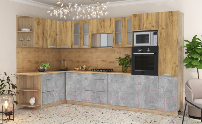 Готовая кухня Интерлиния Мила 1.68x3.4 левая