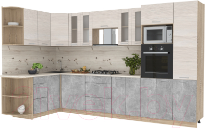 Готовая кухня Интерлиния Мила 1.68x3.4 левая - фото