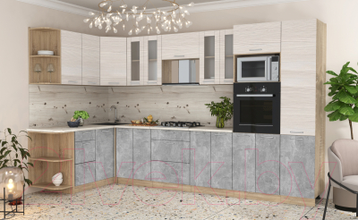 Готовая кухня Интерлиния Мила 1.68x3.4 левая