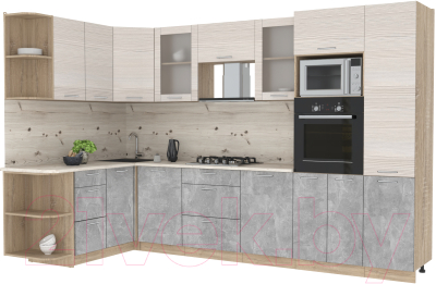 Готовая кухня Интерлиния Мила 1.68x3.2 левая - фото