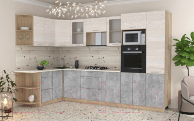 Готовая кухня Интерлиния Мила 1.68x3.2 левая