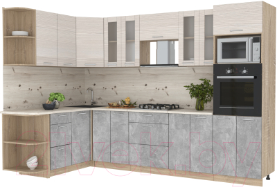 Готовая кухня Интерлиния Мила 1.68x3.0 левая - фото