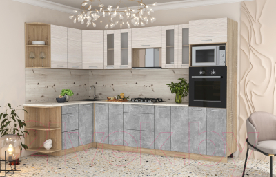 Готовая кухня Интерлиния Мила 1.68x3.0 левая