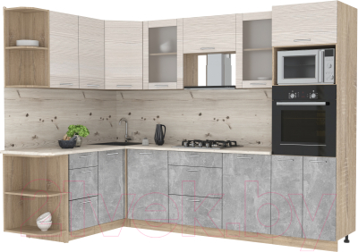 Готовая кухня Интерлиния Мила 1.68x2.8 левая - фото