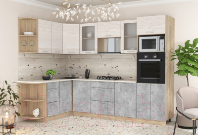 Готовая кухня Интерлиния Мила 1.68x2.8 левая