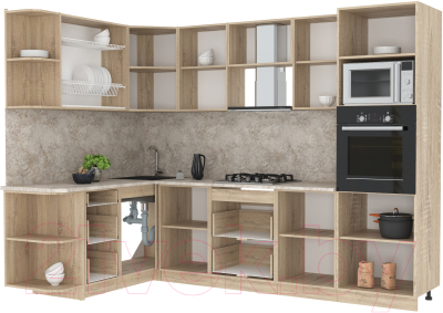 Готовая кухня Интерлиния Мила 1.68x2.8 левая