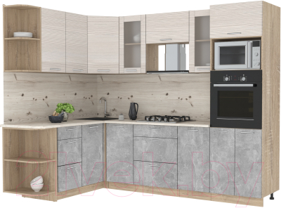 Готовая кухня Интерлиния Мила 1.68x2.6 левая - фото