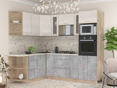 Готовая кухня Интерлиния Мила 1.68x2.4 левая