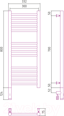 Полотенцесушитель электрический Сунержа Богема 3.0 80x30 / 00-5805-8030