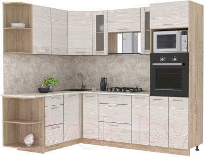 Готовая кухня Интерлиния Мила 1.68x2.4 левая - фото