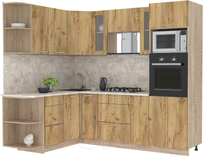 Готовая кухня Интерлиния Мила 1.68x2.4 левая - фото