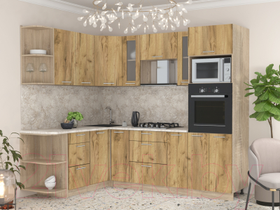 Готовая кухня Интерлиния Мила 1.68x2.4 левая