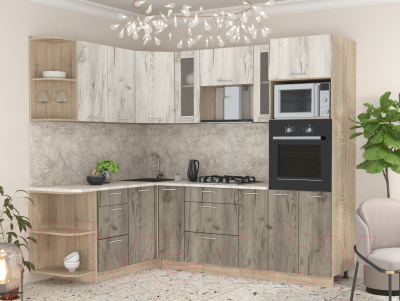 Готовая кухня Интерлиния Мила 1.68x2.4 левая
