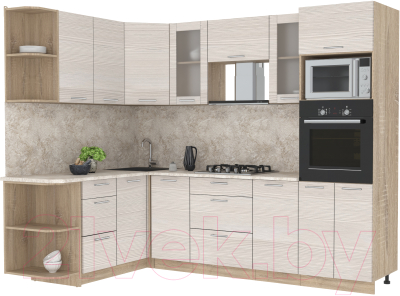 Готовая кухня Интерлиния Мила 1.68x2.6 левая - фото