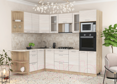 Готовая кухня Интерлиния Мила 1.68x2.6 левая