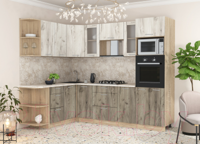 Готовая кухня Интерлиния Мила 1.68x2.6 левая