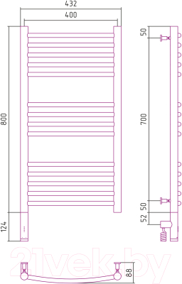 Полотенцесушитель электрический Сунержа Богема 3.0 80x40 / 00-5805-8040