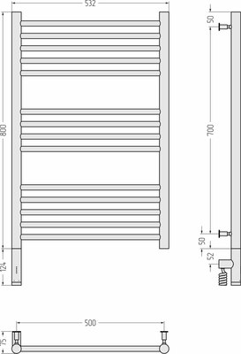Полотенцесушитель электрический Сунержа Богема 3.0 80x50 / 03-5804-8050