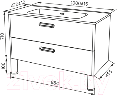 Тумба с умывальником IDDIS BRI10WFi95K
