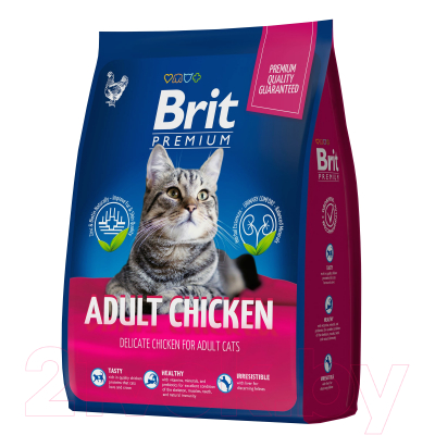 Сухой корм для кошек Brit Premium Cat Adult Chicken / 5049646 (2кг) - фото