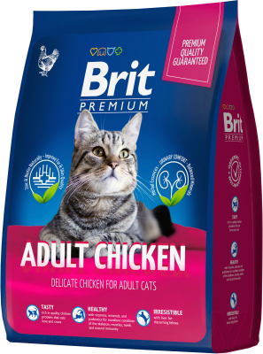 Сухой корм для кошек Brit Premium Cat Adult Chicken / 5049073 - фото