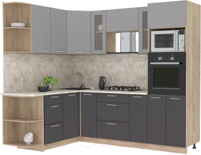Готовая кухня Интерлиния Мила 1.68x2.4 левая - фото