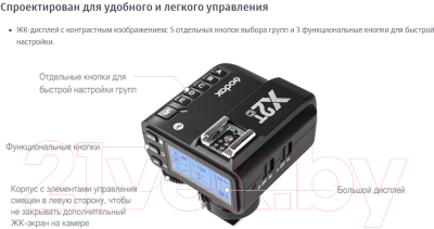 Синхронизатор для вспышки Godox X2T-C TTL для Canon / 27378