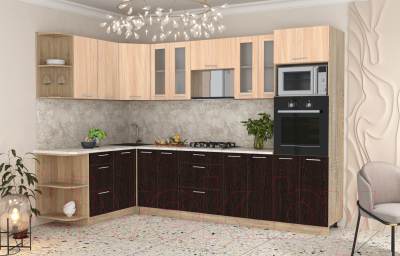 Готовая кухня Интерлиния Мила 1.68x3.0 левая