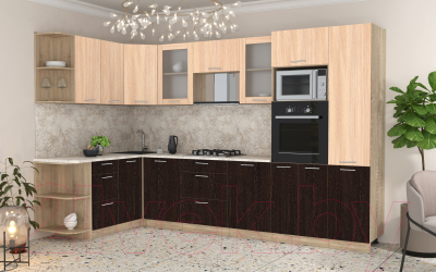 Готовая кухня Интерлиния Мила 1.68x3.2 левая