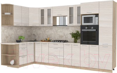 Готовая кухня Интерлиния Мила 1.68x3.4 левая - фото