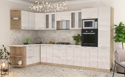 Готовая кухня Интерлиния Мила 1.68x3.4 левая