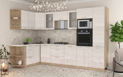 Готовая кухня Интерлиния Мила 1.68x3.2 левая