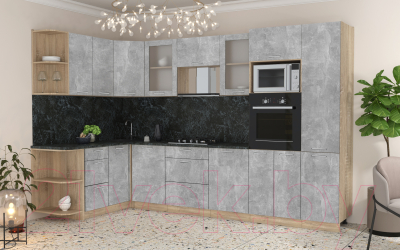 Готовая кухня Интерлиния Мила 1.68x3.2 левая